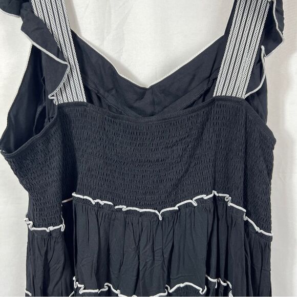 NWT Bloomchic Black w/White Embroidery Babydoll Blouse 0453 - Picture 5 of 10